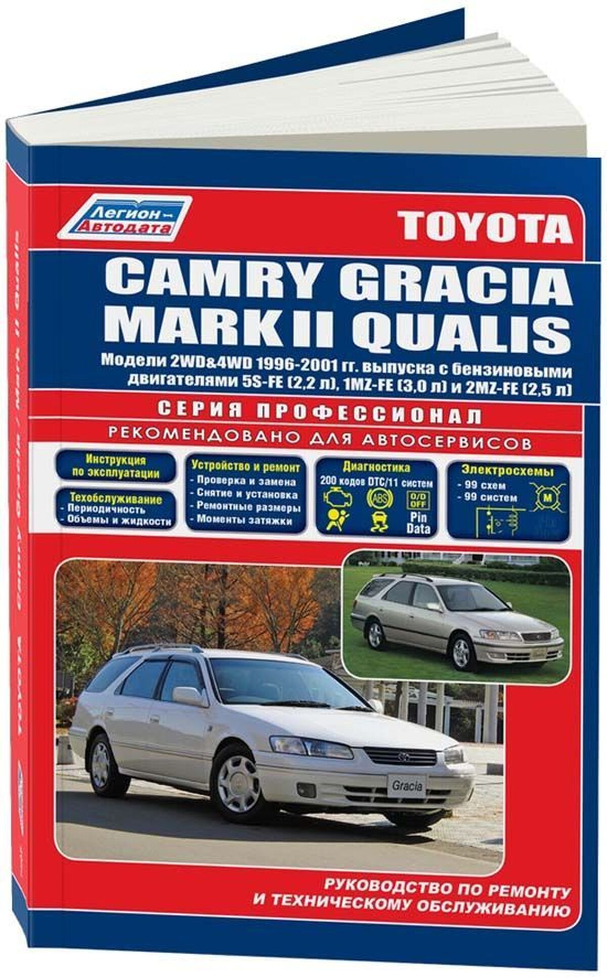 Книга: TOYOTA CAMRY GRACIA / MARK II QUALIS 2WD и 4WD (б) 1996-2001 г.в., рем., экспл., то, сер.ПРОФ. | Легион-Aвтодата