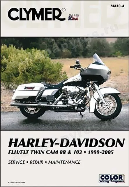 Книга: HARLEY-DAVIDSON FLH / FLT TWIN CAM 88 / 103 (б) 1999-2005 г.в., рем., экспл., то | Clymer