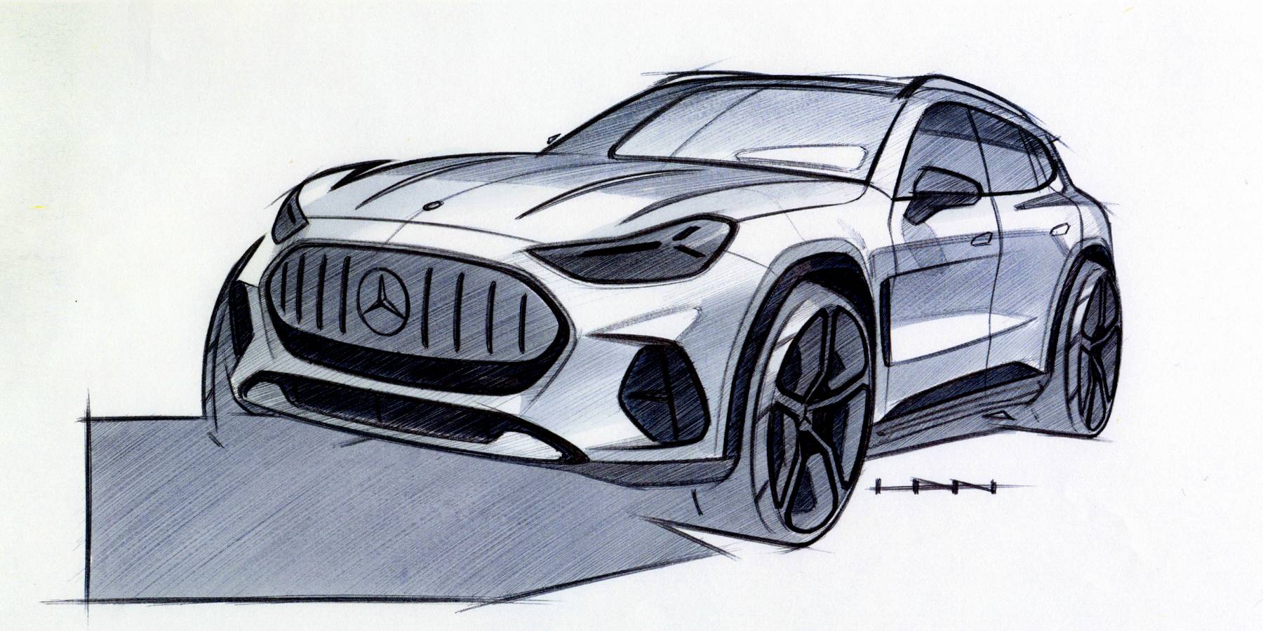 Дизайнерский эскиз Mercedes-AMG GT SUV