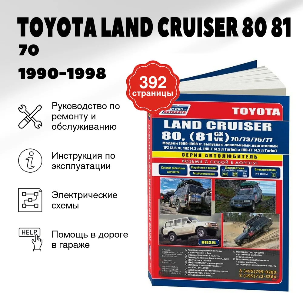 Книга: TOYOTA LAND CRUISER 80 (81) / 70 / 73 / 75 / 77 (д) 1990-1998 г.в., рем., экспл., то, сер.АВТОЛ. | Легион-Aвтодата