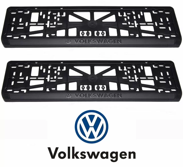 Рамки номерного знака Volkswagen, пластиковые, комплект: 2 рамки, 4 хромированных самореза