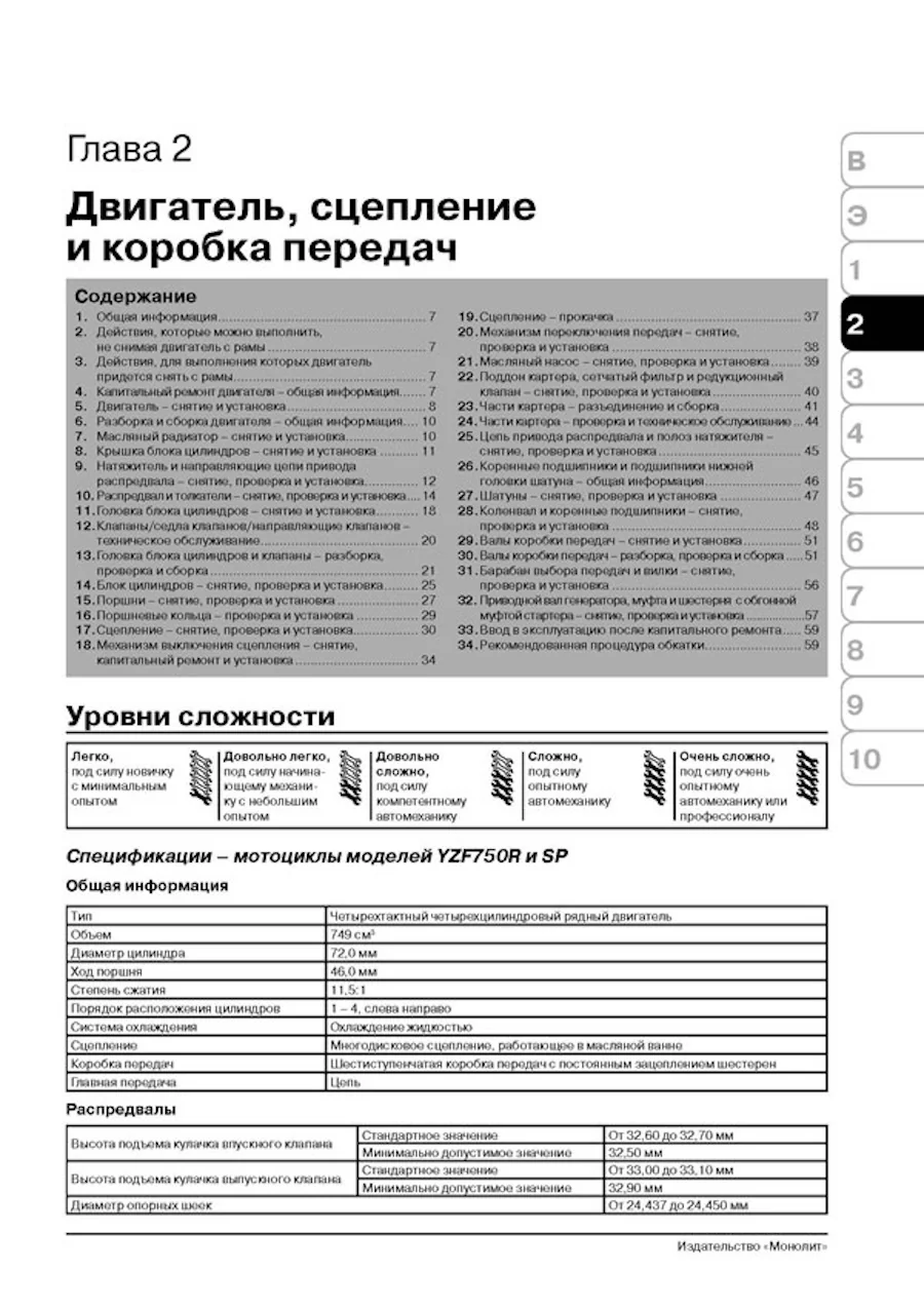 Книга: YAMAHA YZF750R / YZF750SP / YZF1000R THUNDERACE (б) 1993-2000 г.в. рем., экспл., то | Монолит