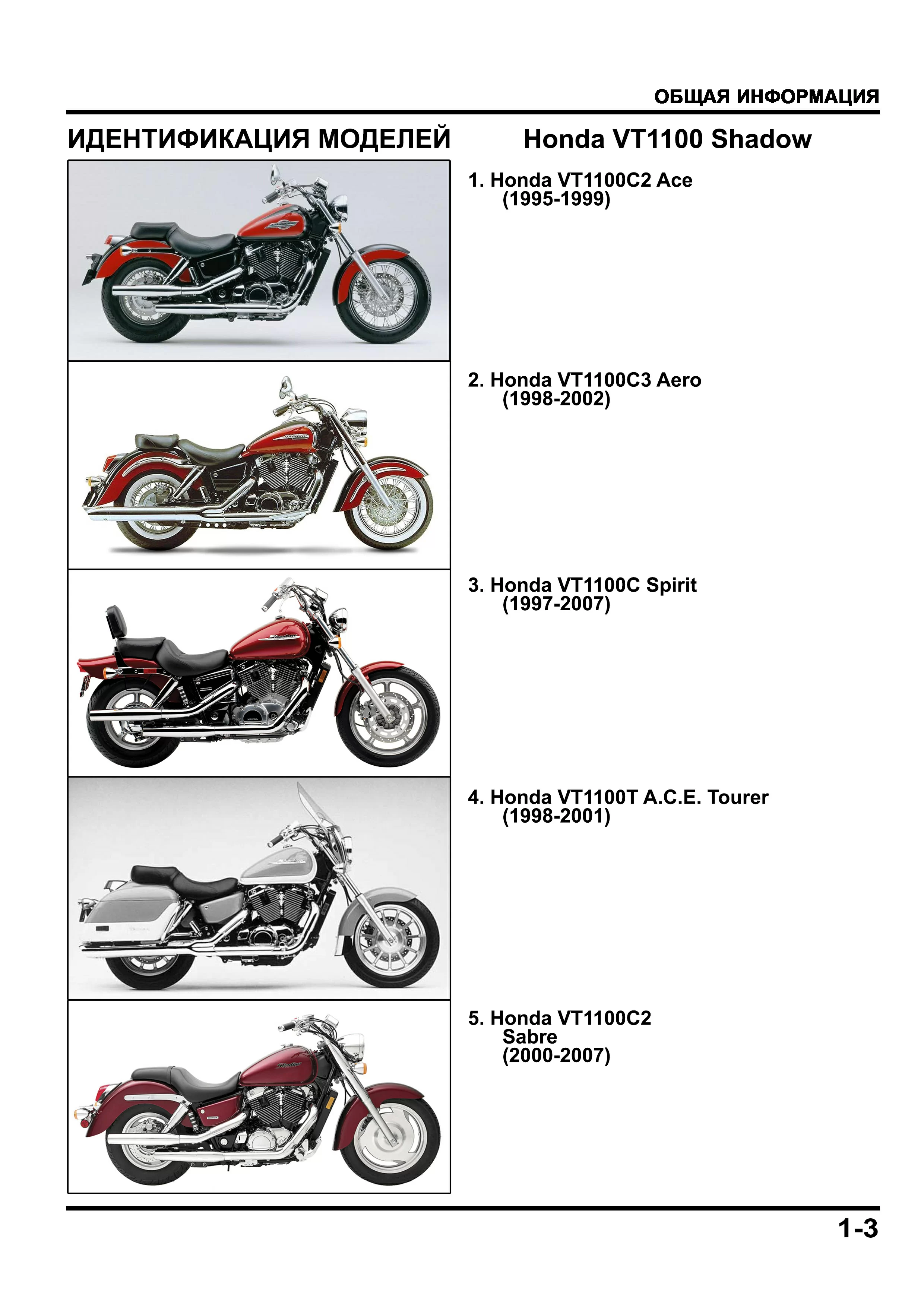 Honda VT1100 Shadow все модели: Руководство по эксплуатации, техническому обслуживанию и ремонту на русском языке. Мото Сервис Мануал