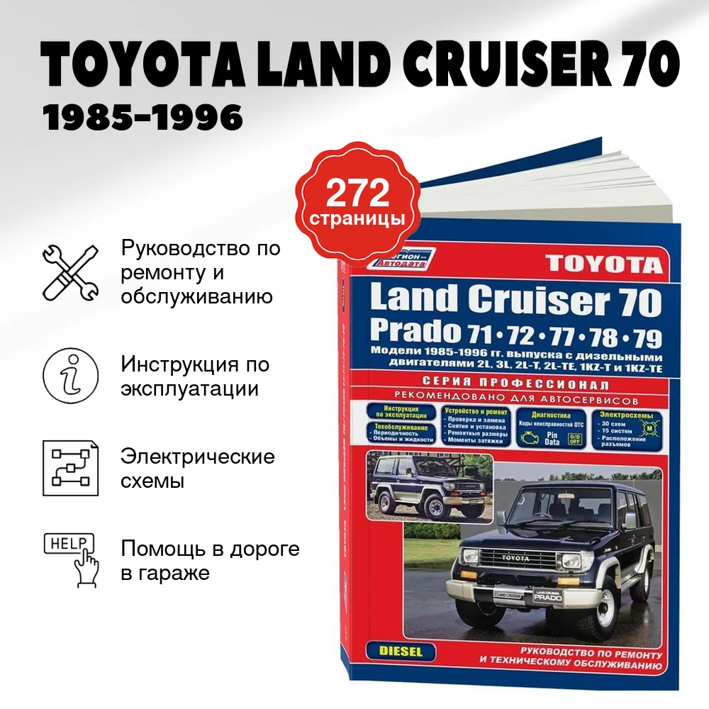 Книга: TOYOTA LAND CRUISER 70 (д) 1985-1996 г.в., рем., экспл., то, сер.ПРОФ. | Легион-Aвтодата