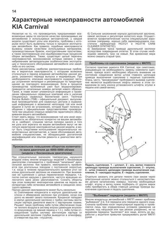 Комплект литературы по ремонту и обслуживанию Kia Carnival с 1998 года выпуска