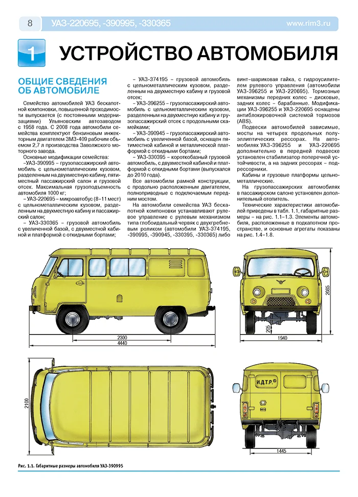 Книга: УАЗ БУХАНКА (220695, 390995, 330365) (б) с 2008 г.в. рем., экспл., то, ЦВЕТ. фото., сер. РБП | Третий Рим