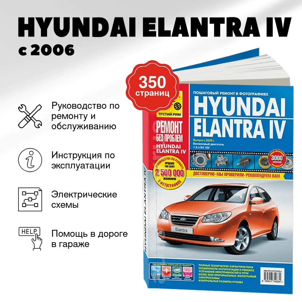 Книга: HYUNDAI ELANTRA IV (б) с 2006 г.в., рем., экспл., то, ЦВЕТ. фото., сер. РБП | Третий Рим