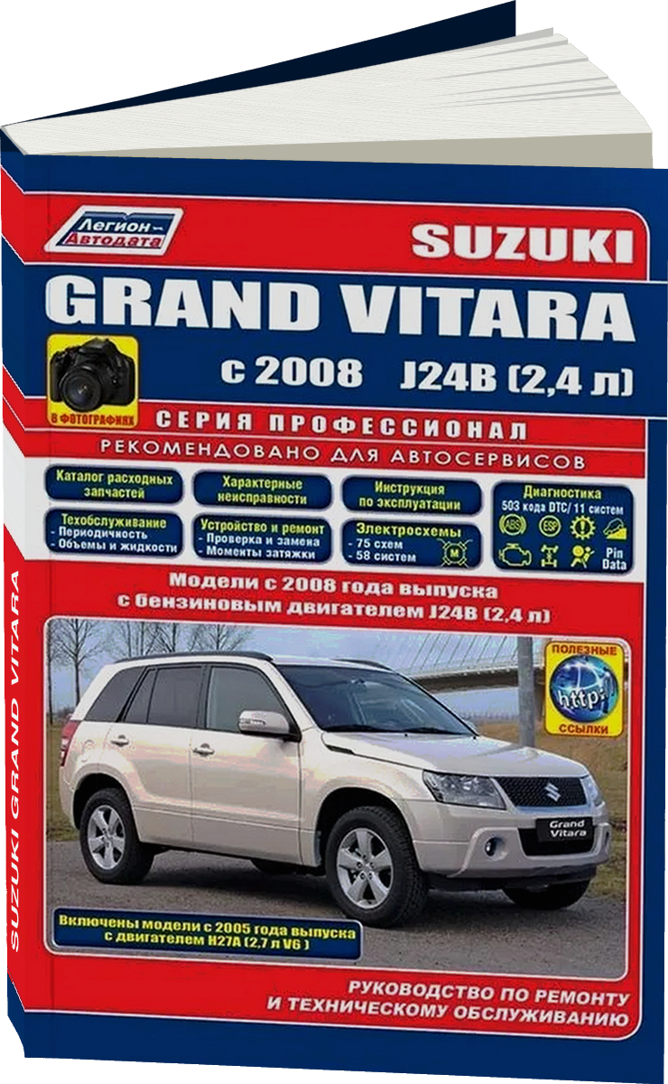 SUZUKI GRAND VITARA бензин с 2008 г.в. - подробное руководство по техническому обслуживанию и ремонту, инструкция по эксплуатации, электрические схемы
