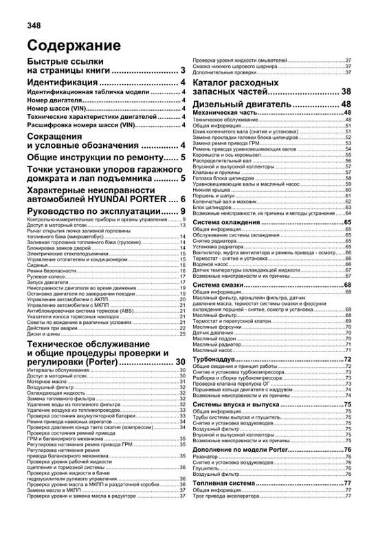 Комплект литературы по ремонту и обслуживанию Hyundai Porter H100