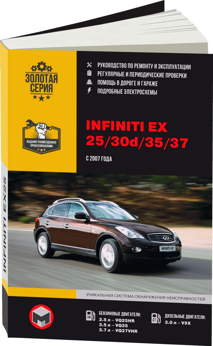 INFINITI серии EX (25 / 30d / 35 / 37) бензин / дизель с 2007 г.в. - подробное руководство по техническому обслуживанию и ремонту, инструкция по эксплуатации, электрические схемы