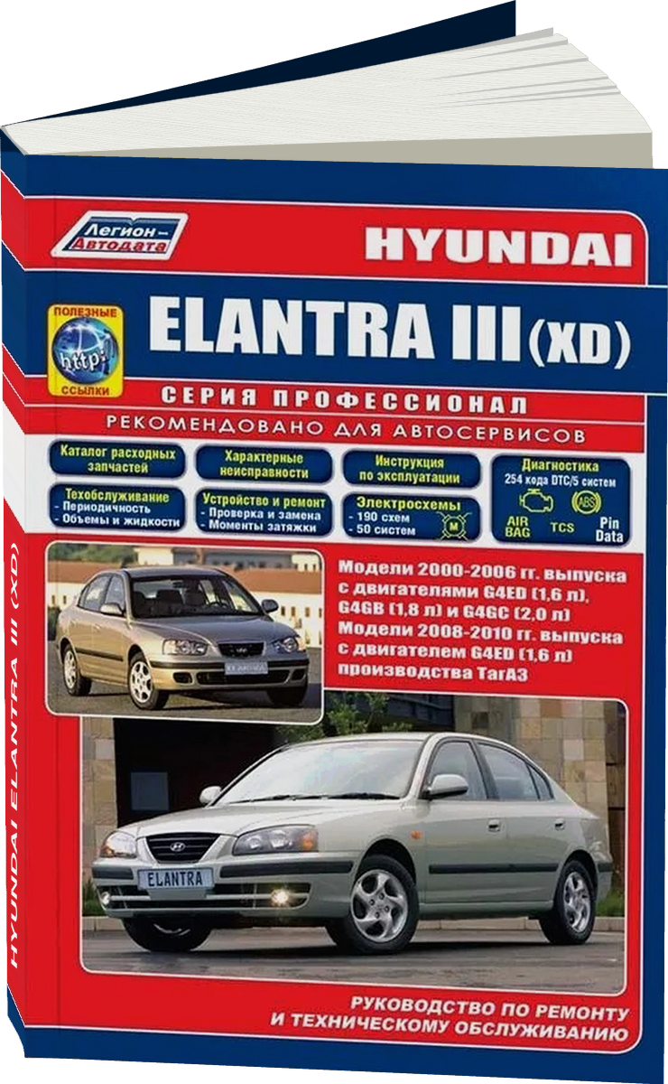 HYUNDAI ELANTRA III (XD) бензин 2000-2006 / 2008-2010 г.в. - подробное руководство по техническому обслуживанию и ремонту, инструкция по эксплуатации, электрические схемы