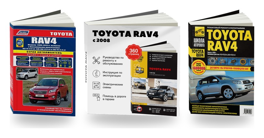 Комплект литературы по ремонту и обслуживанию Toyota RAV4 2006-2013 года выпуска
