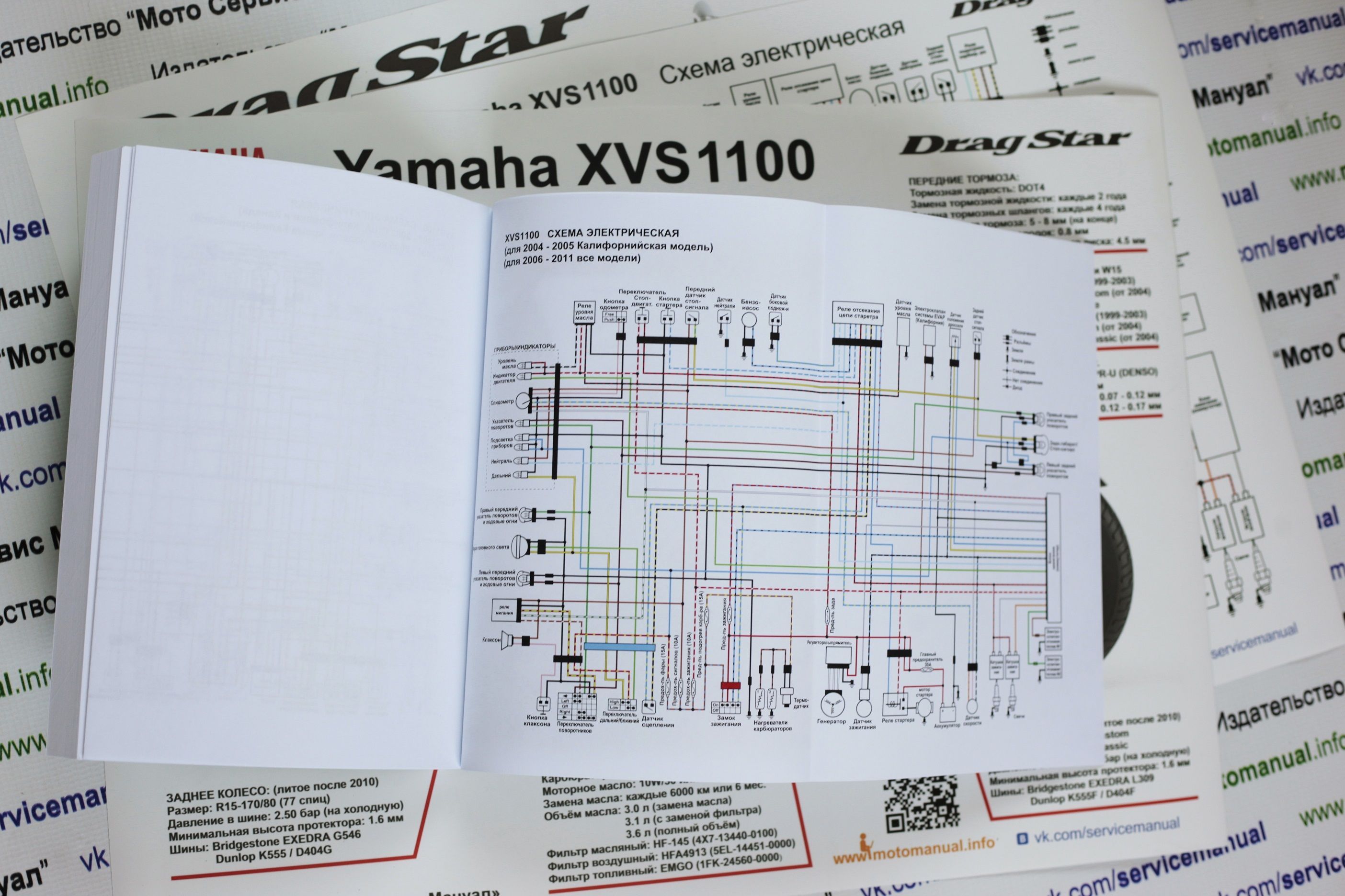 Yamaha XVS1100 Drag Star: Руководство по эксплуатации, техническому обслуживанию и ремонту на русском языке. Мото Сервис Мануал