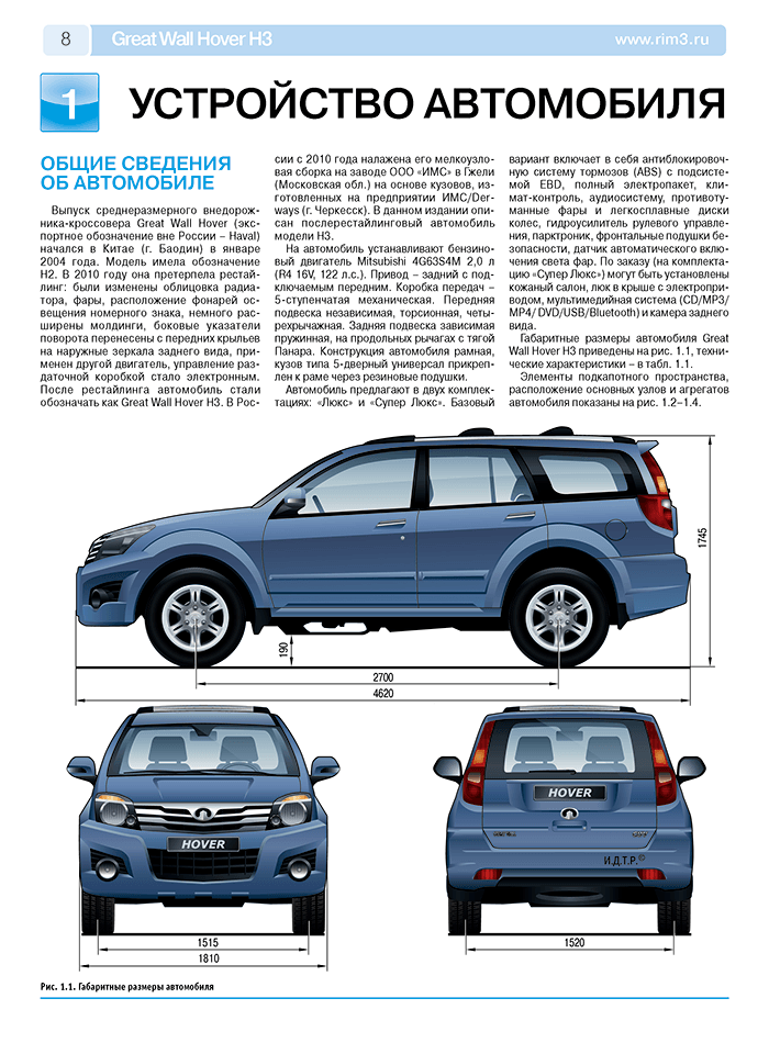Книга: GREAT WALL HOVER H3 (б) с 2010 г.в., рем., экспл., то, сер. РБП | Третий Рим