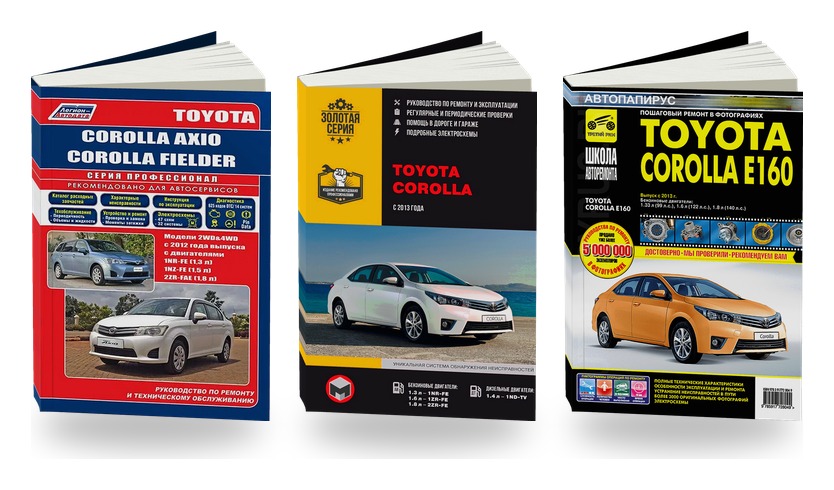 Комплект литературы по ремонту и обслуживанию Toyota Corolla Axio / Fielder с 2012