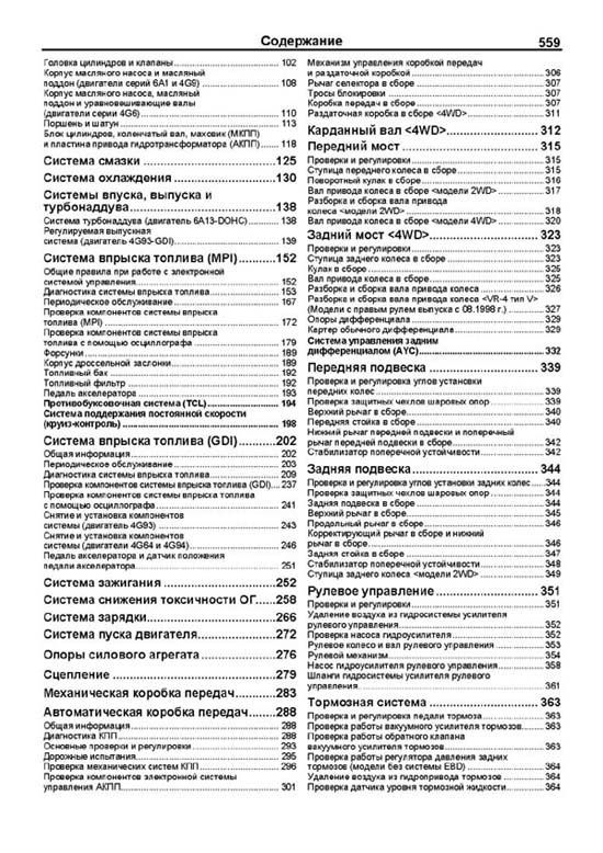 Комплект литературы по ремонту и обслуживанию Mitsubishi Galant с 1996 года выпуска