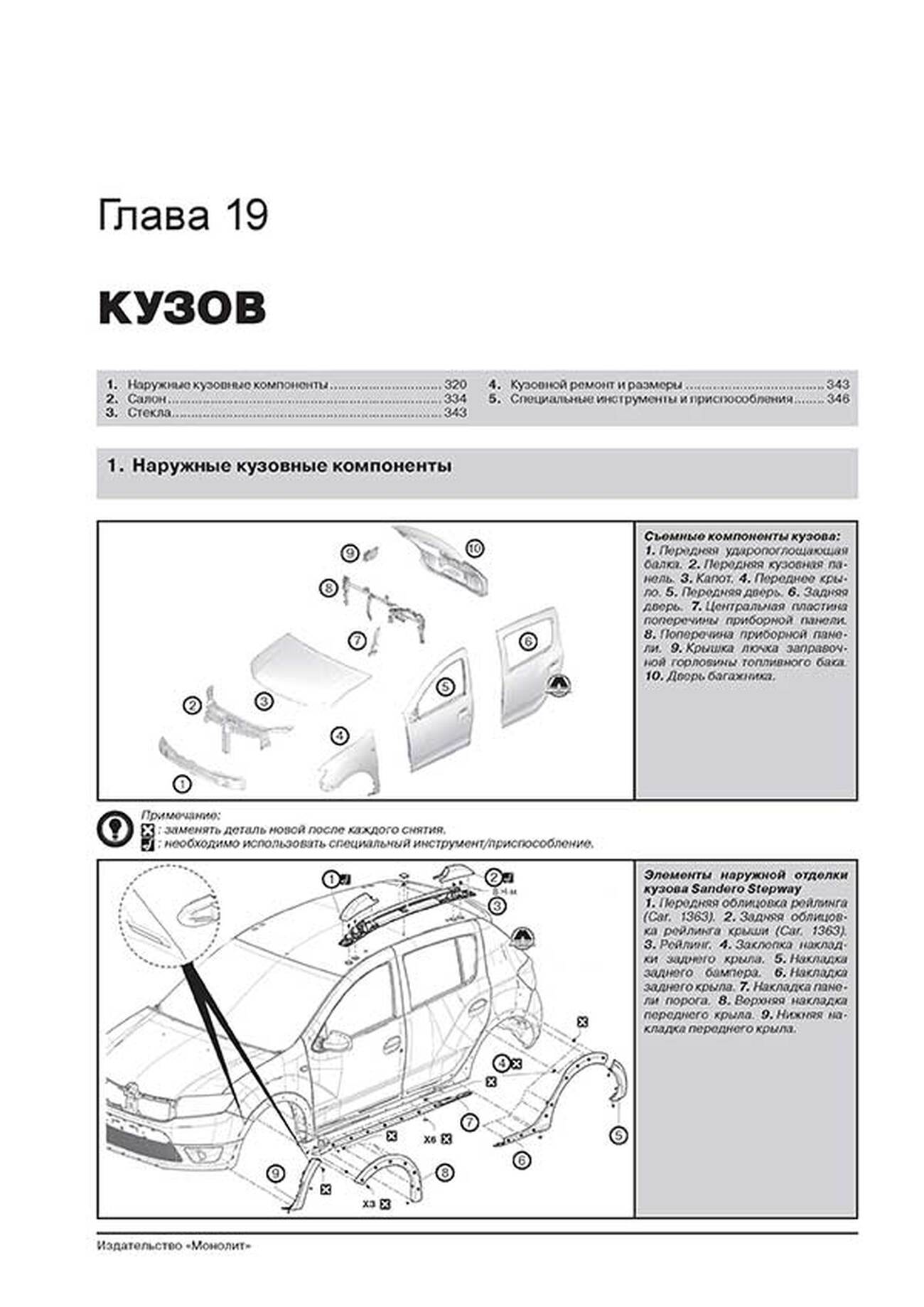 Книга: RENAULT SANDERO / DACIA SANDERO / SANDERO STEPWAY (б , д) с 2012 г.в., рем., экспл., то, сер. ЗС | Монолит