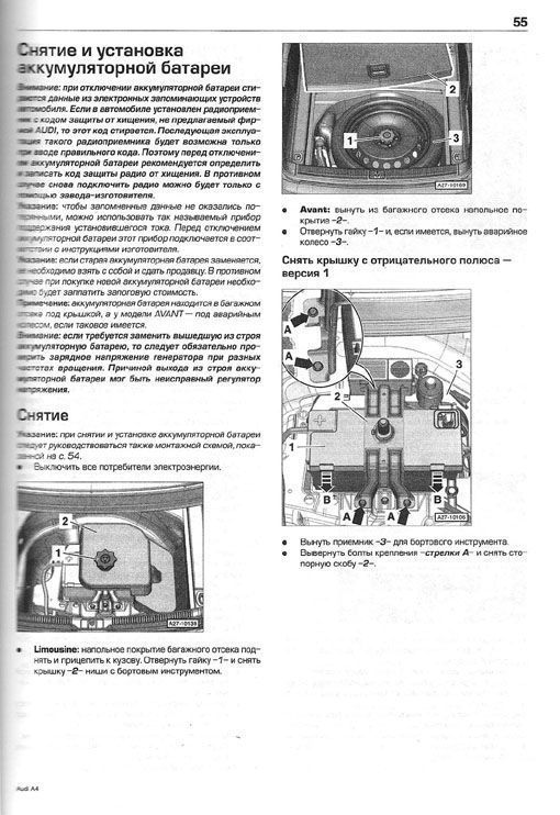 Комплект литературы по обслуживанию и ремонту Audi A4 с 2007 года выпуска