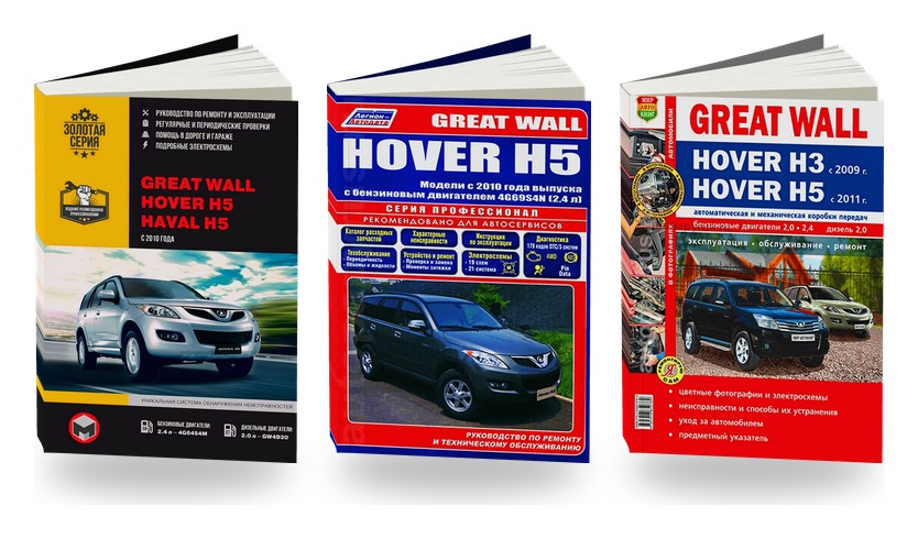 Комплект литературы по ремонту и обслуживанию Great Wall Hover H5 / Haval H5 с 2010