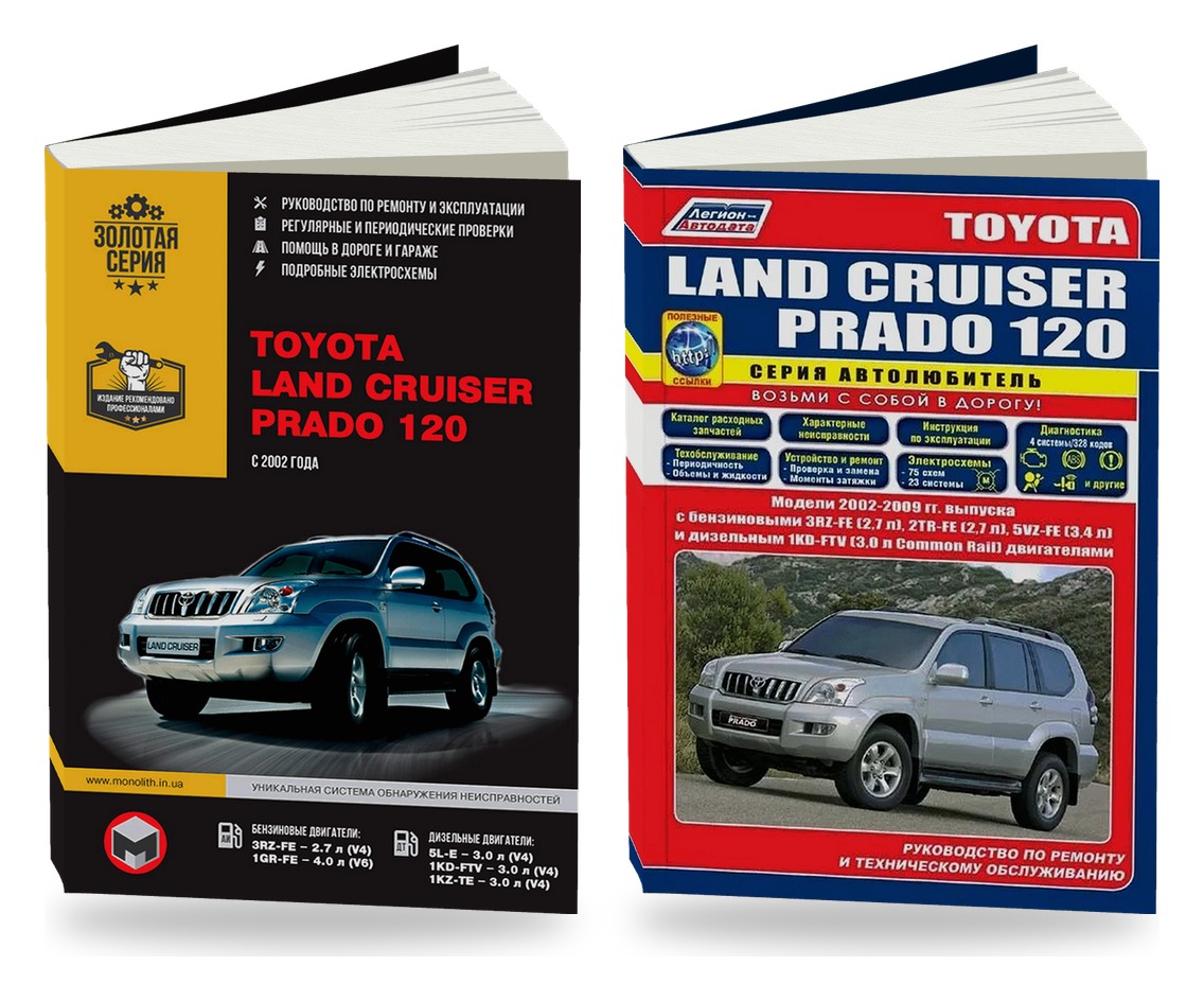 Комплект литературы по ремонту и обслуживанию Toyota Land Cruiser Prado 120 с 2002 года выпуска