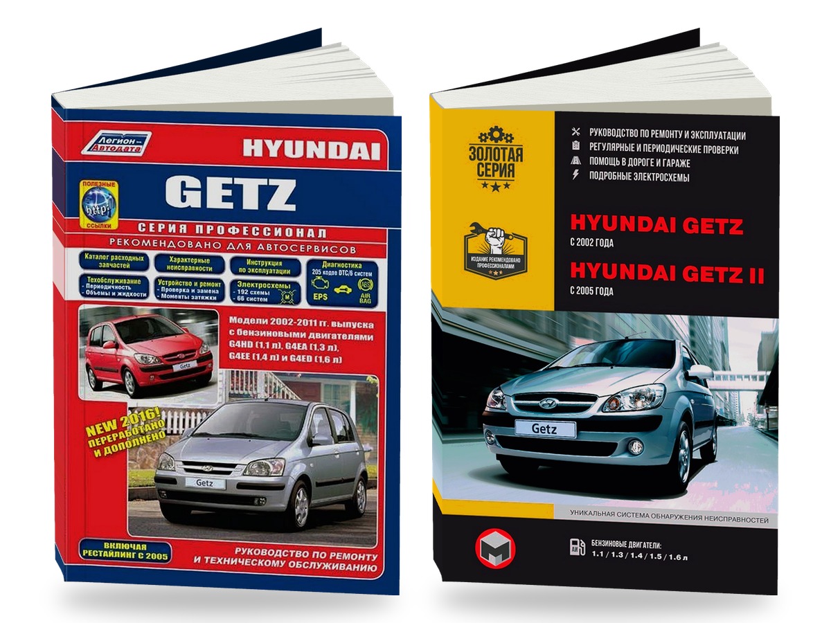 Комплект литературы по ремонту и обслуживанию Hyundai Getz с 2002 года выпуска