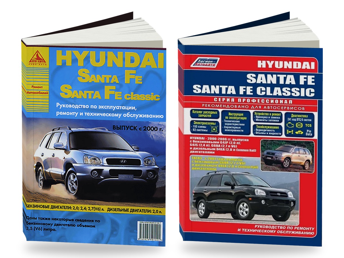 Комплект литературы по ремонту и обслуживанию Hyundai Santa FE / Santa FE Classic с 2000 года выпуска