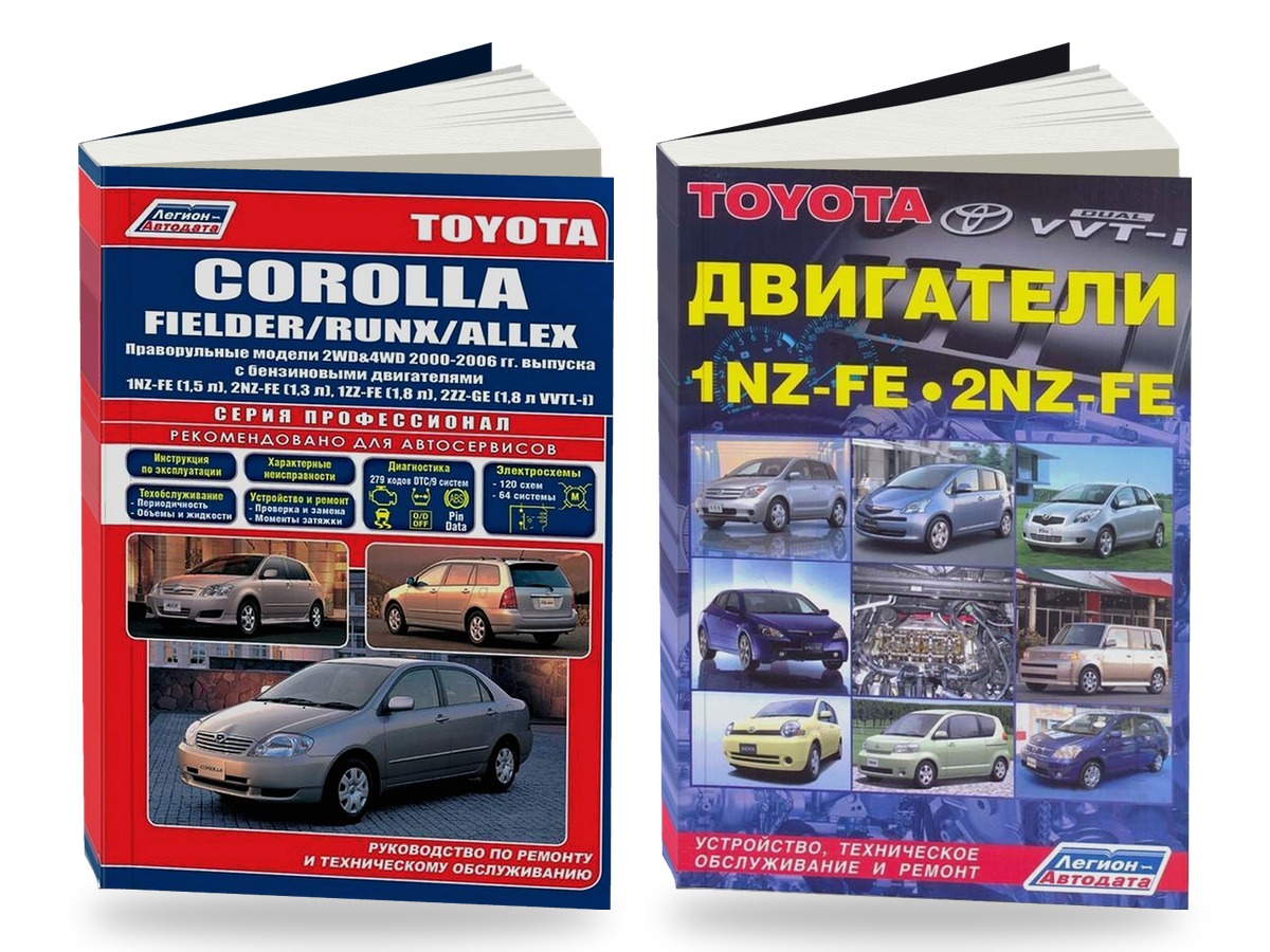 Комплект литературы по ремонту и обслуживанию Toyota Corolla Fielder / Runx / Allex с 2000