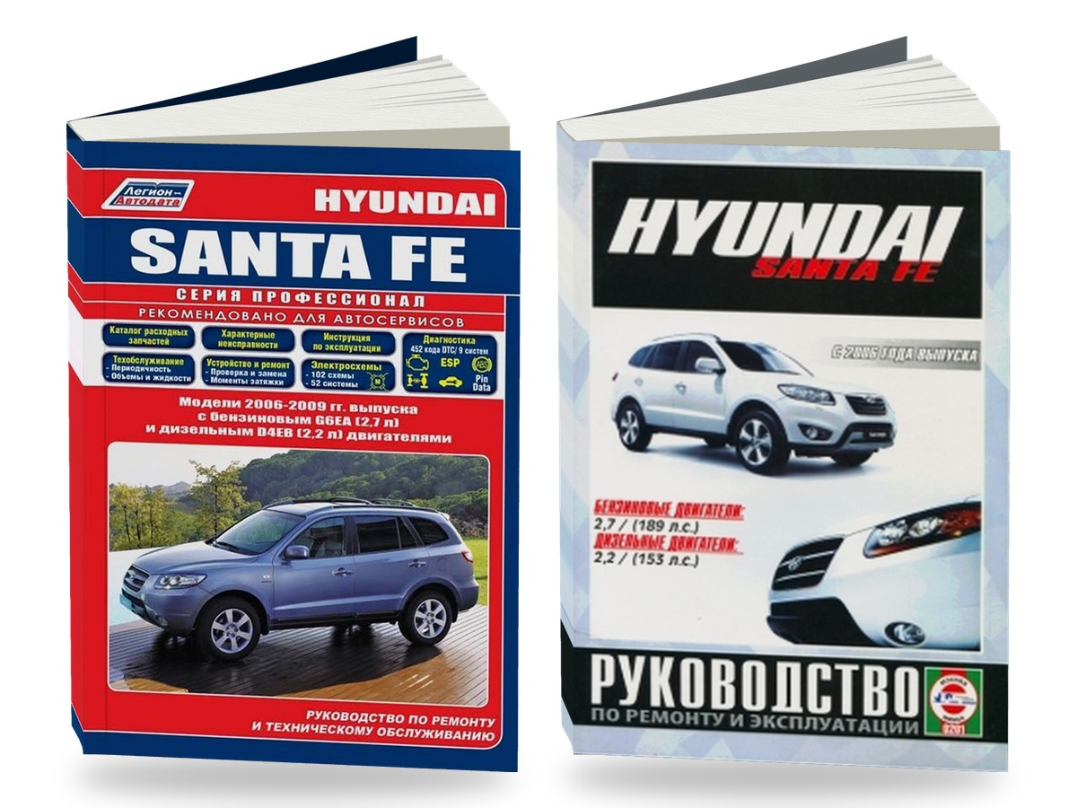 Комплект литературы по ремонту и обслуживанию Hyundai Santa FE 2006-2009 года выпуска