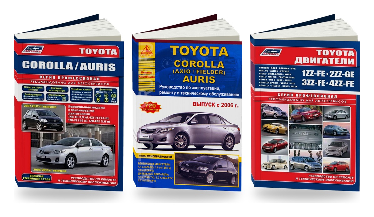 Комплект литературы по ремонту и обслуживанию Toyota Auris / Corolla с 2006 двигатели 1ZZ-FE / 2ZZ-GE / 3ZZ-FE / 4ZZ-FE