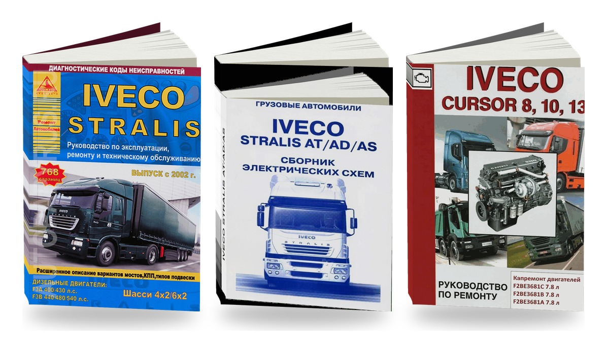 Комплект литературы по ремонту и обслуживанию Iveco Stralis с 2002 двигатели Iveco Cursor