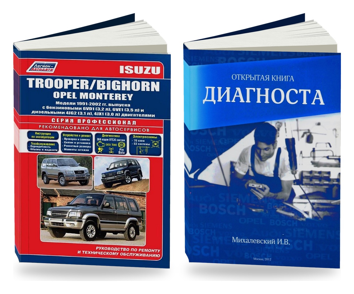 Комплект литературы по ремонту и обслуживанию Isuzu Trooper / Isuzu Bighorn / Opel Monterey 1991-2002 и диагностике автомобилей