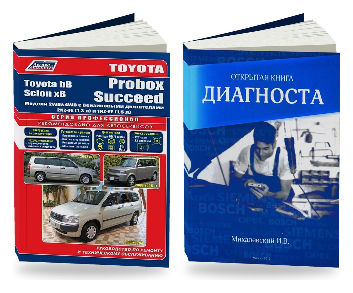 Комплект литературы по ремонту и обслуживанию Toyota Bb 2000-2005 и диагностике автомобилей